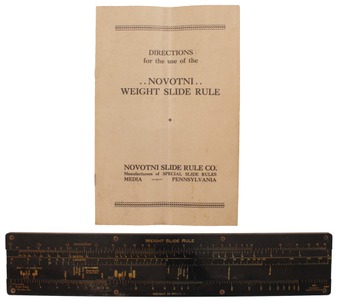 Novotni Slide Rule Company, Media, Pennsylvania: Weight Slide Rule