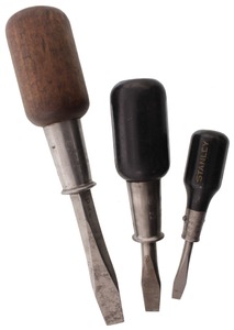 Stanley Rule & Level: Three "Hurwood" Screwdrivers