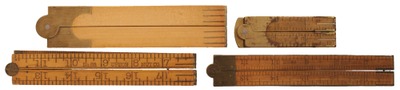 Assorted Makers: Lot Of Four Clean Folding Rules
