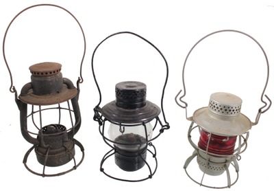Assorted Makers: Three Railroad Mkd. Lanterns