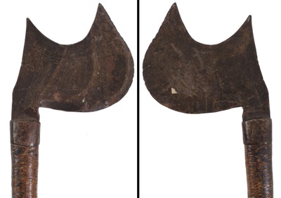 Unmarked: Unus. Sgl. Bevel Curved Blade Axe