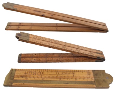 Stanley Rule & Level: Three Clean B'wood Folding Rules