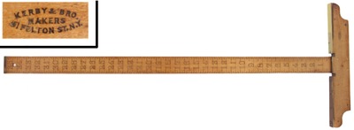 Kerby & Bro. Makers, New York, New York: Unus. Glass Cutter's "T" Square