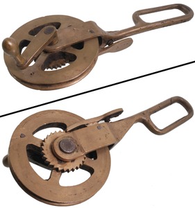 Unmarked: Solid Cast Brass Ratcheting Wheel