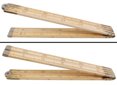 Unmarked: Early Ivory & Ger. Silver Folding Rule