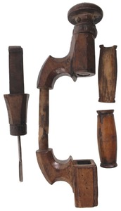 Unmarked: Carved Wooden C'pin Pod Bit Brace