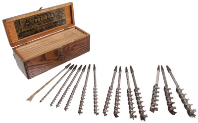 Russell Jennings, Manufacturing Company, Chester, Connecticut: Full Set Of Spiral Auger Bit
