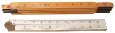 Assorted Makers: Two Unus. Oversize Folding Rules