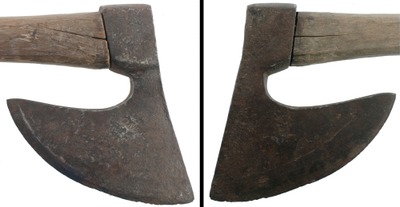 Unmarked: Unus. Curved Blade Hewing Axe