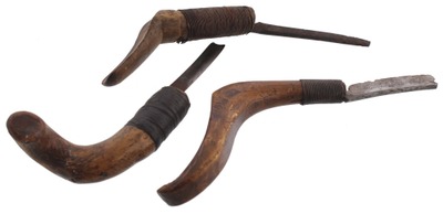 Unmarked: Coll. Of Three Nativ Amer. Crooked Knives