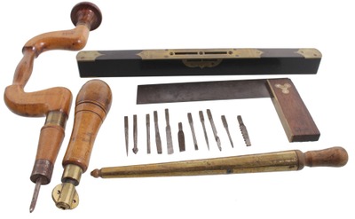 Assorted Makers: Lot Of Brass & Brass Appointed Tools