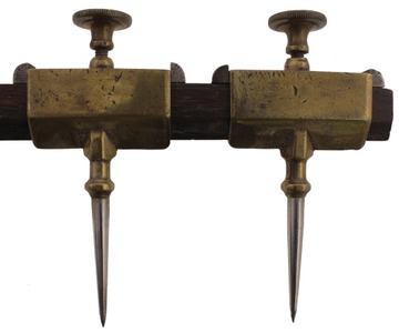 Unmarked: Pair Of Fancy Brass Trammels