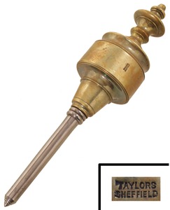 Taylors, Sheffield, England: Fancy Turned Brass & Iron Plumb Bob