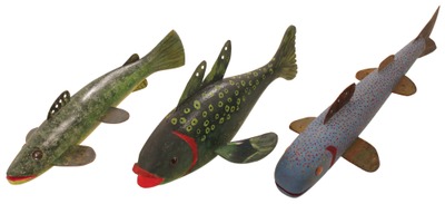Robert Lindner, Clarence, New York: Three Upper Michigan Spear Fishing Decoys