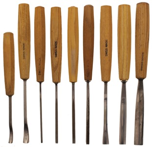 Pfeil Swiss Made, Langenthal, Switzerland: Wkg. Set Of Nine Clean Carving Tool