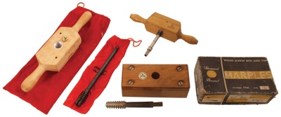 Assorted Makers: Three Matching Taps & Die Stock