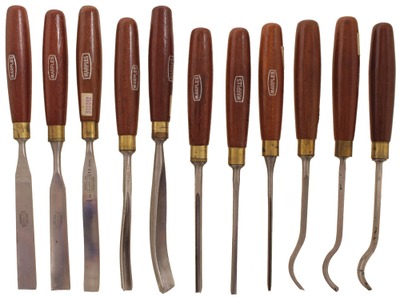 William Marples & Sons, Sheffield, England: Set Of 11 Extra Clean Carving Tool
