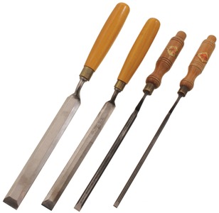 Assorted Makers: Wkg. Set Of Four Crank Neck Chisels