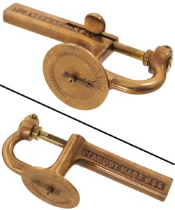 Turner Machine Company, Peabody, Massachusetts: Unus. Cast Brass Thickness Gauge