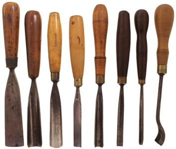 S.J. Addis & Son, Sheffield, England: Eight Larger Size Carving Tools