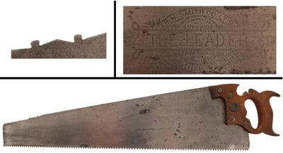 R.H. & Company Smith, St Catherines, Ontario, Canada: Unus. Double "Nib" 4 1/2 Point Rip Saw