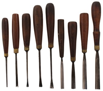S.J. Addis & Son, Sheffield, England: Wkg. Set Of Ten Asst. Carving Tools
