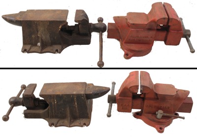 Assorted Makers: Two Cast Iron Bench Vise