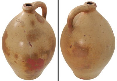 N. & A. Seymour, Rome, New York: Early Ovoid Form Stoneware Jug