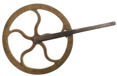 Unmarked: Early Solid Brass Wheel Traveler
