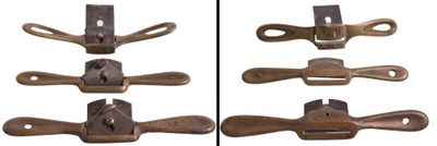Unmarked: Three Cast Brass Spoke Shave