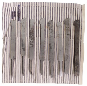 Dwights, French & Company, Seymour, Connecticut: Set Of Eight Plow Plane Cutting Irons
