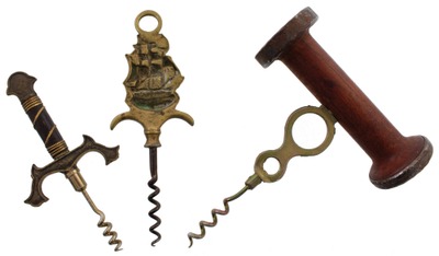 Assorted Makers: Lot Of Three Figural Corkscrews