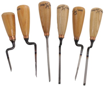 Unmarked: Seven Crank Neck Tang Chisels