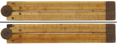 E.A. Stearns & Company (Unmarked), No. 61: Rare Six-Inch, 2-Fol Folding Rule