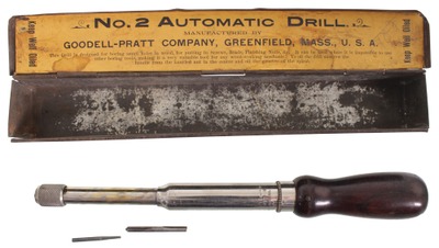 Goodell Brothers, Shelburne Falls, Massachusetts, No. 2: Rosewood Handle Push Drill
