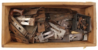 Assorted Makers: Lot Of Plane Parts And Cutting Irons