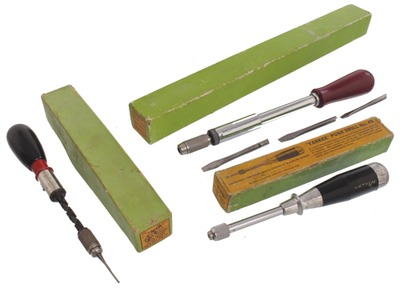 North Brothers Division of Stanley Tools, Philadelphia, Pennsylvania: Three Original Box "Yankee" Screwdriver