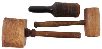 Unmarked: Three Clean & Usable Wdwkg. Mallets