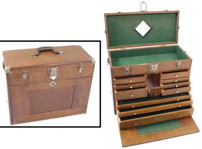 H. Gerstner & Sons, Dayton, Ohio: Clean & Usable Oak Tool Chest