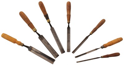 Buck Brothers, Millbury, Massachusetts: Stepped Set Of Seven Crank Neck Gouge