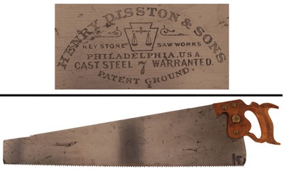 Henry Disston & Sons, Philadelphia, Pennsylvania, No. 7: Extra Clean 4 1/2 Point Rip Saw