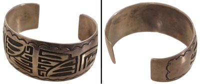 Unmarked: Native American Sterling Sliver Brac