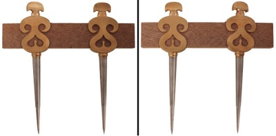Unmarked: Pair Of Fancy Brass Trammels
