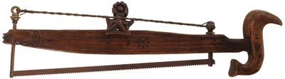 Unmarked: Carved Wooden Body Frame Saw