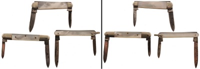 Assorted Makers: Three German Mkr. Pearl Hdl. Knives