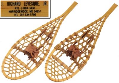 Richard Levesque, Jr., Norridgewock, Maine: Pair Of Miniature Size Snowshoes