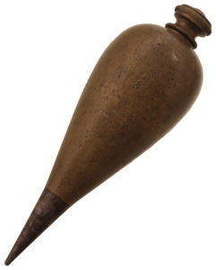Unmarked: Early "Teardrop" Form Brass Plumb Bob