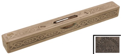 Stratton Brothers, Greenfield, Massachusetts, No. 11: Unused Nickel Plated 6" Bench Level
