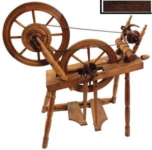 J.l. Heureux: Early Dbl. Wheel Flax Spinning Wheel
