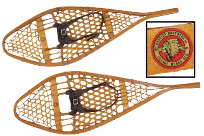 Bastien Brothers, Huron Village, Quebec, Canada: Pair Of Native-Made Snowshoes